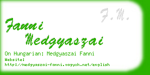 fanni medgyaszai business card